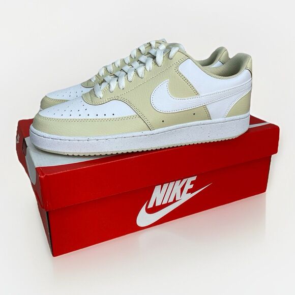 Nike Court Vision Low HM9862-200 Light Khaki White Tennis Gym Shoes Men 10 New - Picture 2 of 11